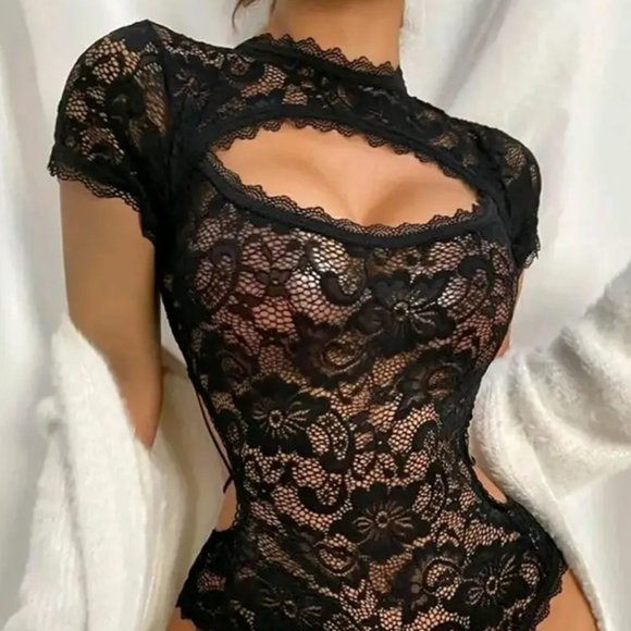 Other - Cutout Backless Lace Teddy